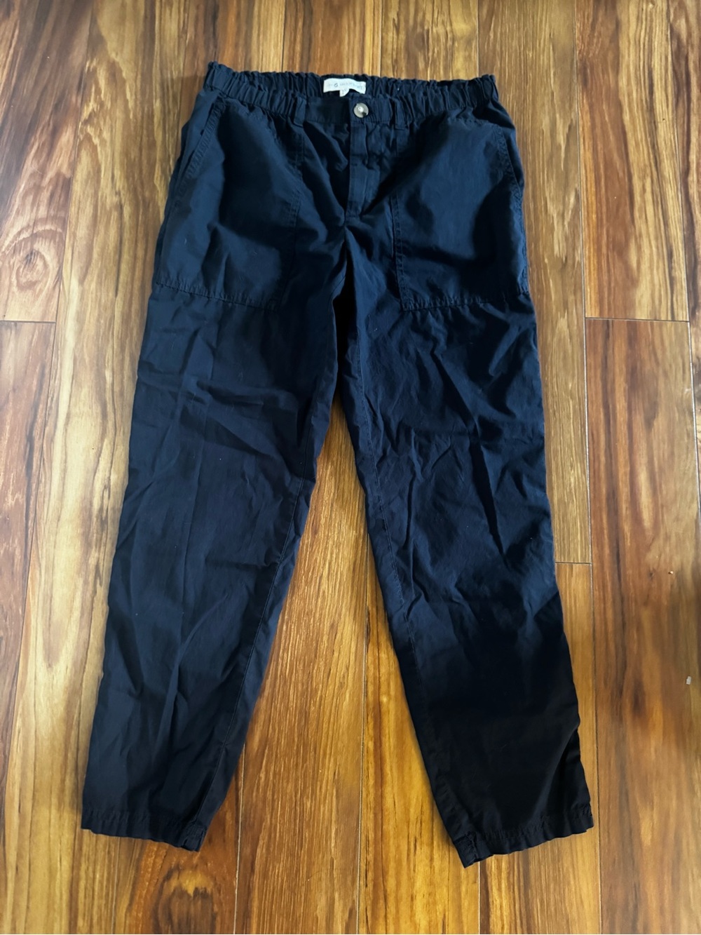 Lou & Grey Navy-Black Elastic Waist Jogger Pants